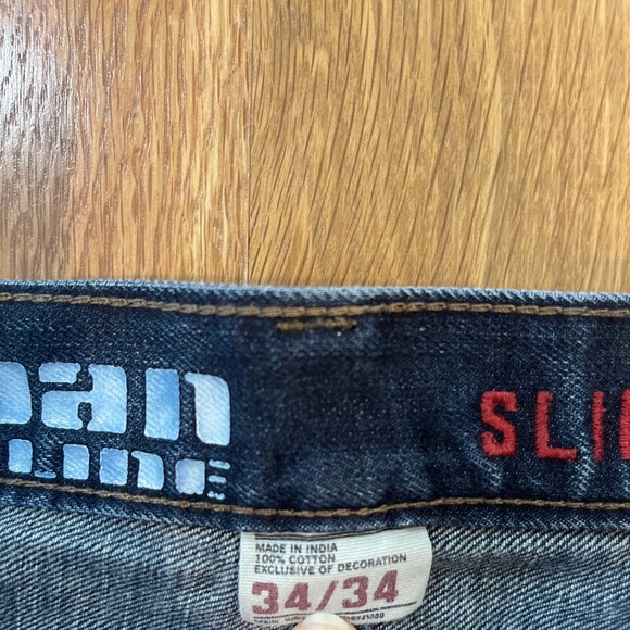Urban Pipeline Dark Wash Slim Straight Leg Men’s Classic Blue Jeans 34x34 - Picture 7 of 7